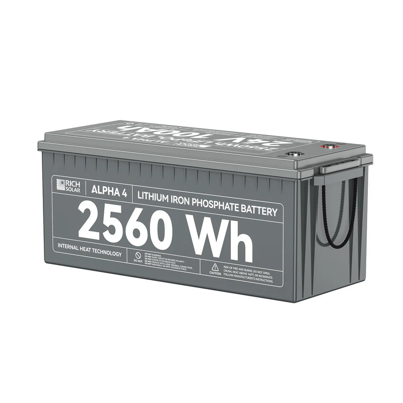 Load image into Gallery viewer, Rich Solar ALPHA 4 | 24V 100Ah LiFePO4 Battery | Powerful 24V Lithium Battery for RVs, Trailers, Vans, Boats, Off-Grid | 5,000 Lifetime Cycles | Bluetooth and Internal Heat RS-B241S