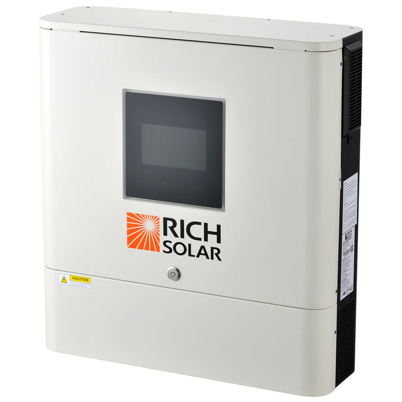 Load image into Gallery viewer, Rich Solar NOVA 6500S | 6500 Watt (6.5kW) 48 Volt Off-Grid Hybrid Solar Inverter | Premium 6500W 48V Hybrid Inverter for Campers, Cabins, Tiny Homes, ADUs, RVs, Off-Grid | Huge LCD Touchscreen with Ambient Lights | UL Certified RS-H6548S