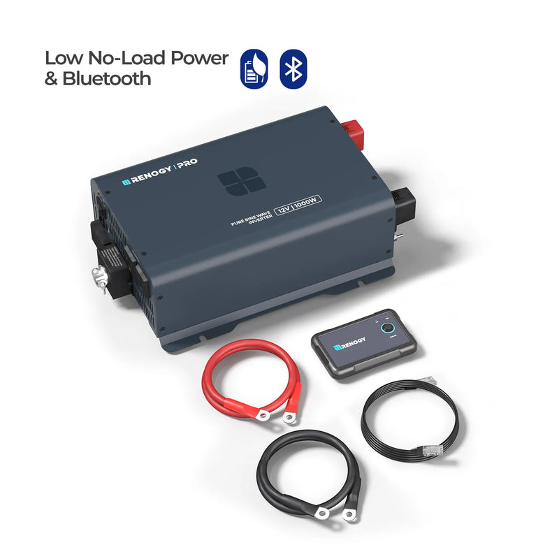 Load image into Gallery viewer, Renogy 12V 1kW Pure Sine Wave Battery Inverter built-in Bluetooth,120Vac/60Hz RIV1210PH-12S-G1-US