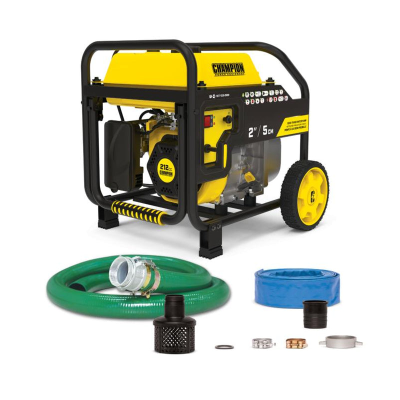 Load image into Gallery viewer, Champion 2-Inch Semi-Trash Water Pump with Hose Kit 100742 - Backup Generator Store