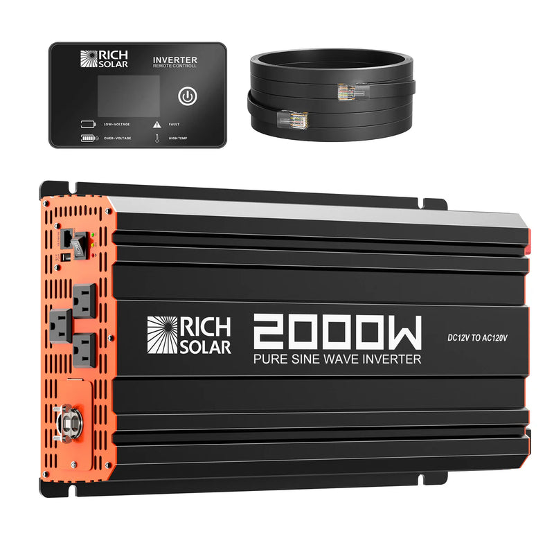 Load image into Gallery viewer, Rich Solar NOVA PURE 2K | 2000 Watt (2kW) 12 Volt Industrial Pure Sine Wave Inverter | Powerful 2000W 12V Off-Grid Inverter for RVs, Trailers, Campers, Vans, Trucks, Overlanders, Boats | Top Rated RS-V2P12