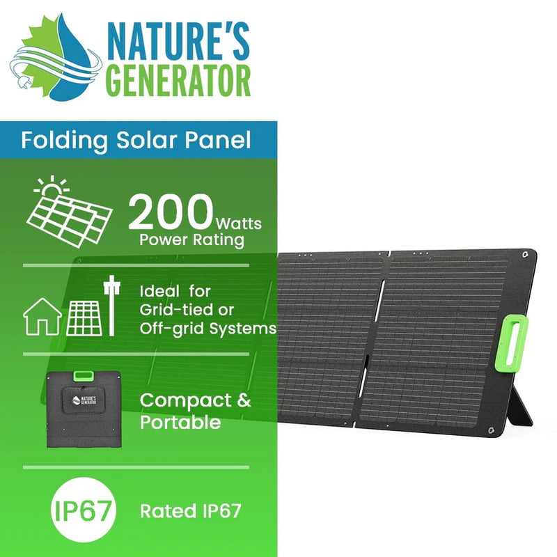 Load image into Gallery viewer, Nature's Generator 200W Folding Solar Panel NG200FPNL