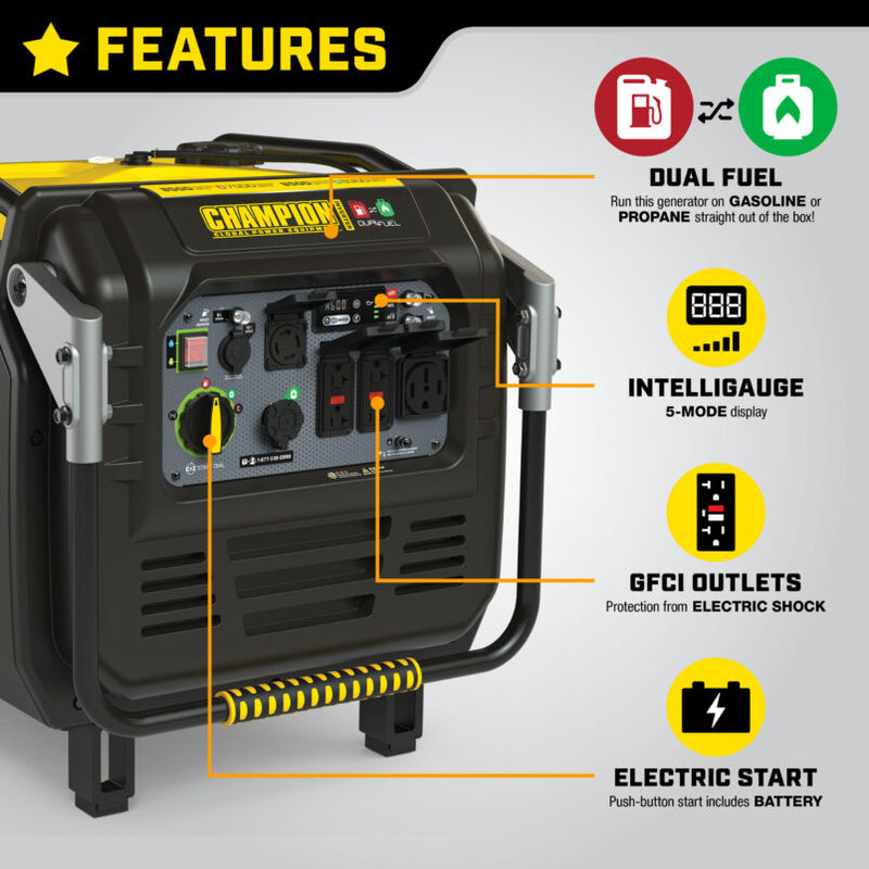 Load image into Gallery viewer, Champion 8500 Watt Dual Fuel Inverter with CO Shield 201175 - Backup Generator Store