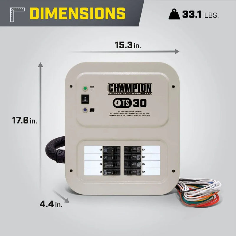 Load image into Gallery viewer, Champion 30A 240V Manual Transfer Switch 201192