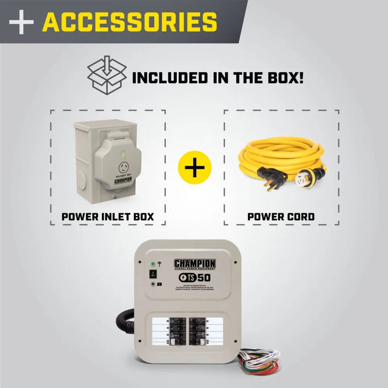 Load image into Gallery viewer, Champion 50A 240V Manual Transfer Switch 201193