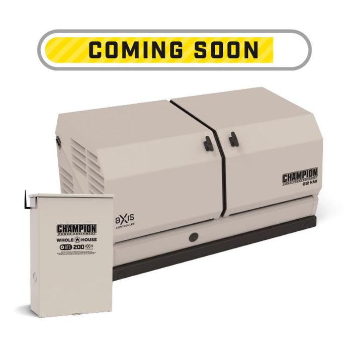Champion 22kW aXis Home Standby generator with 100 amp Whole house switch  201220