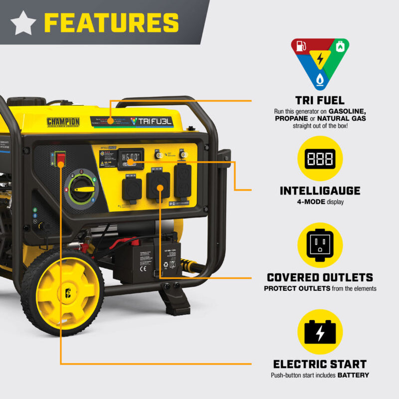Load image into Gallery viewer, Champion 4000W Electric Start Tri Fuel Generator with CO Shield® 201223 - Backup Generator Store