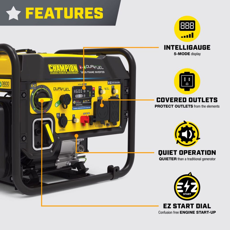 Load image into Gallery viewer, Champion 5500W Dual Fuel Open Frame Inverter (CARB) 201254