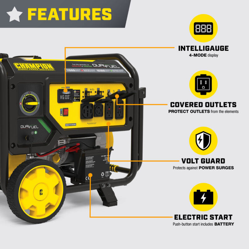 Load image into Gallery viewer, Champion 9200W Electric Start Dual Fuel Generator with CO Shield® 201302 - Backup Generator Store