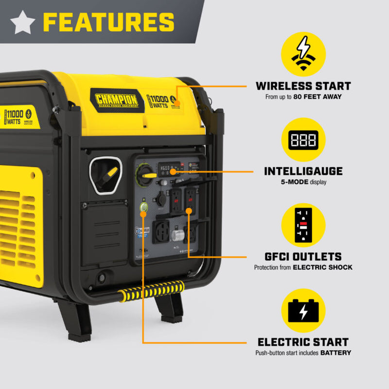 Load image into Gallery viewer, Champion 11,000W Wireless Start Inverter Generator with CO Shield® 201407 - Backup Generator Store