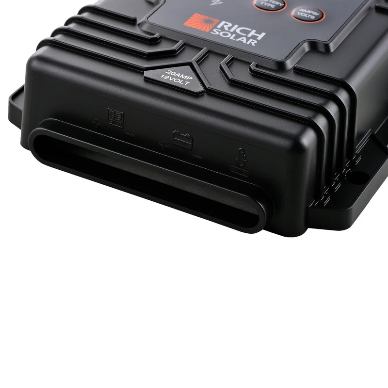 Load image into Gallery viewer, Rich Solar BRAVO Waterproof 20 | 20 Amp Waterproof PWM Solar Charge Controller | Waterproof 20A 12V PWM Controller for RVs, Trailers, Campers, Vans, Boats, Off-Grid | #1 Waterproof Solar Controller RS-PWM20WP