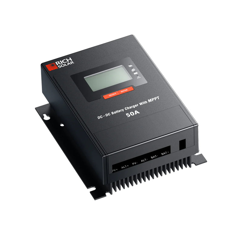 Load image into Gallery viewer, Rich Solar BRAVO 50 DC | 50 Amp DC-DC Solar Charge Controller with MPPT | Premium 50A 12V/24V DC-DC Solar Controller with MPPT for RVs, Trailers, Campers, Vans, Boats, Off-Grid | #1 Ranked DC to DC Solar Controller RS-MPPT50DC