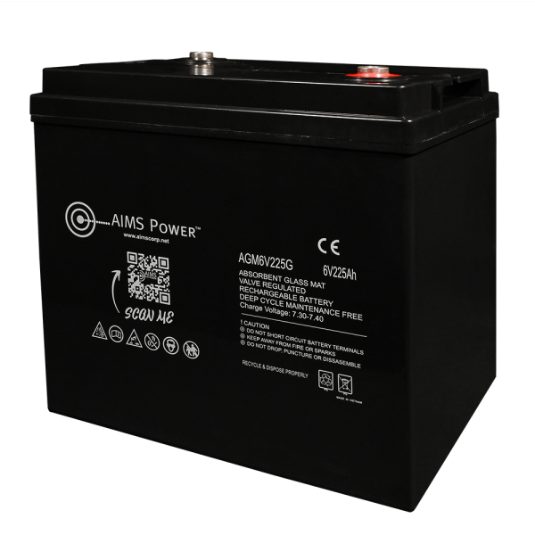 Load image into Gallery viewer, Aims NEW! 6 Volt 225Ah AGM Deep Cycle Battery Heavy Duty AGM6V225G