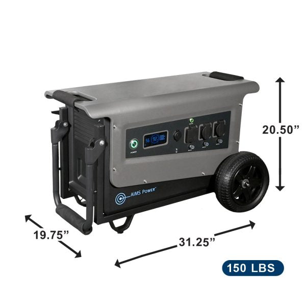 Load image into Gallery viewer, Aims Portable Solar Generator 5.04 kWh 33 Amp Output Lithium Battery | Solar & Grid Inputs Expandable AIO-5KWH4KW
