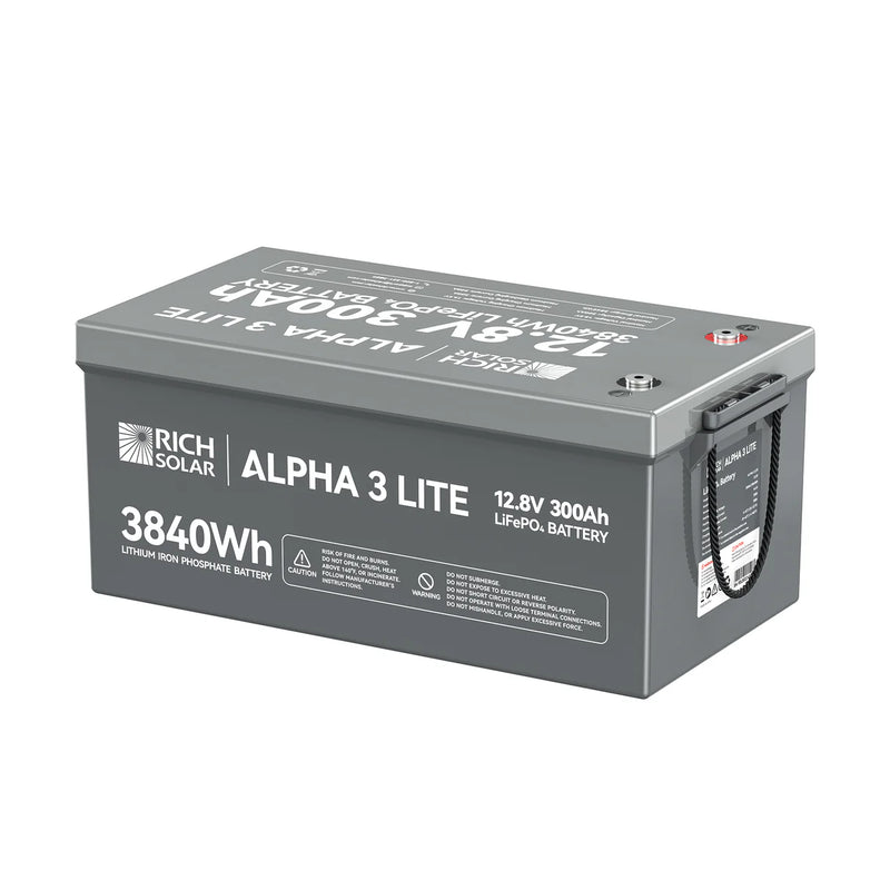 Load image into Gallery viewer, Rich Solar ALPHA 3 LITE | 12V 300Ah LiFePO4 Battery |12V Lithium Battery for RVs, Cabins, Off-Grid | 4,000 Lifetime Cycles RS-B123