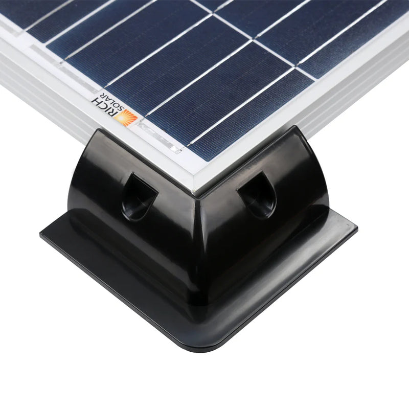 Load image into Gallery viewer, Rich Solar Corner Bracket Mounts Black | Set of 6 Brackets for Solar Panel Mounting | Designed for RICH SOLAR MEGA Series Solar Panels | Easy to Install RS-CB6B