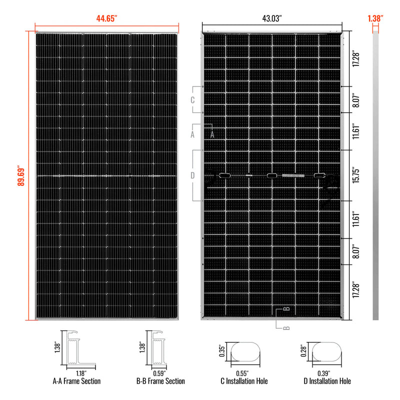 Load image into Gallery viewer, Rich Solar MEGA 550 | 550 Watt Bifacial Solar Panel | Premium Grid-tie or Off-grid Solar Panel for Residential, Commercial, Agriculture | 25-Year Output Warranty RS-M550BF-12