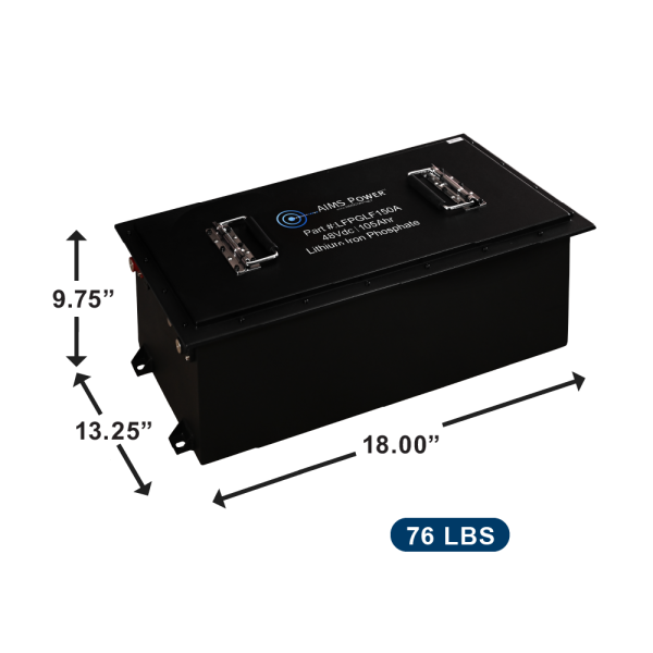 Load image into Gallery viewer, Aims Golf Cart 105AH Lithium Battery 105AH 48V 5.3 kWh with Charger and Wiring kit KIT-GLF105