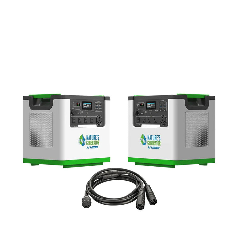 Load image into Gallery viewer, Nature's Generator 2X Lithium 3600 Power Station + Combiner NGL36D
