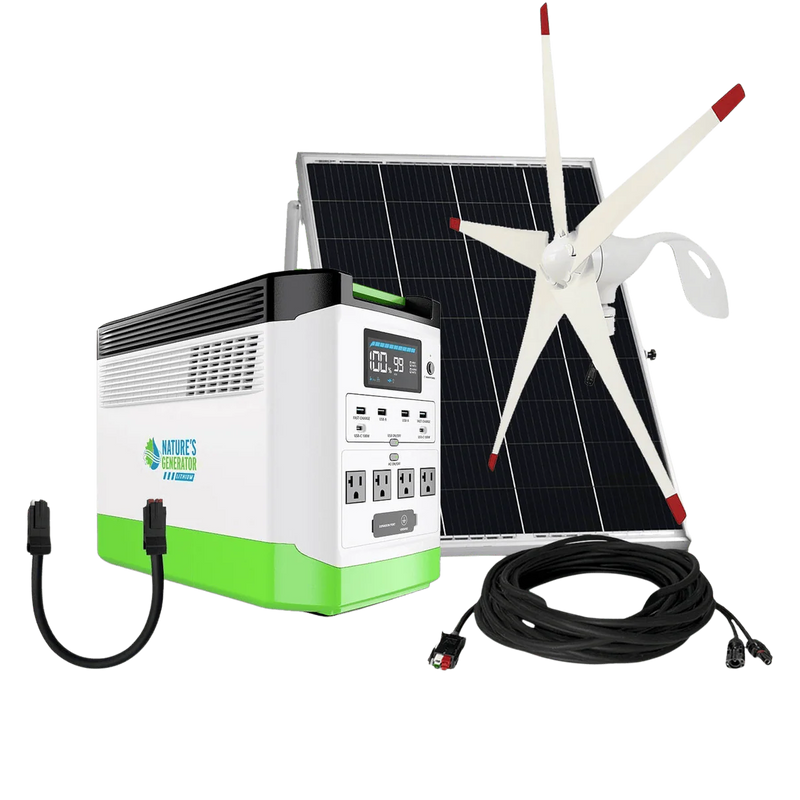Load image into Gallery viewer, Nature's Generator Lithium 1800 + 100W Rigid Panel + 150W Wind Turbin NGLGNAUW