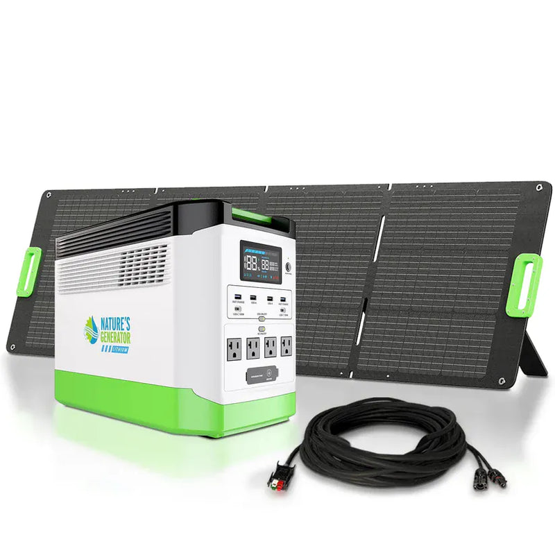 Load image into Gallery viewer, Nature's Generator Lithium 1800 Solar Generator+ 200W Folding Panel NGLGNAUF