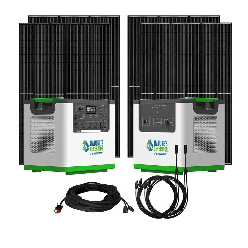 Load image into Gallery viewer, Nature's Generator Lithium 3600 Solar Generator + Power Pod + 4X 410W Rigid Panel NGL36PTPR