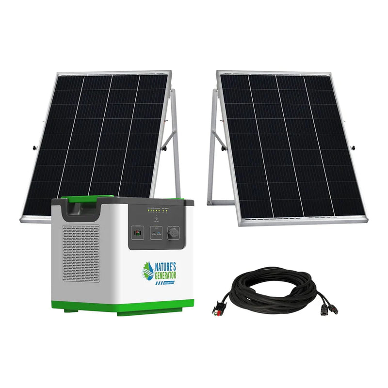 Load image into Gallery viewer, Nature's Generator Lithium 3600 Power Pod + 2X 100W Solar Panel NGL36PA