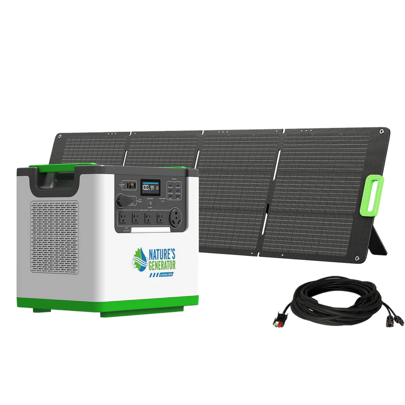 Load image into Gallery viewer, Nature's Generator Lithium 3600 Solar Generator + 200W Folding Panel NGL36AUF2