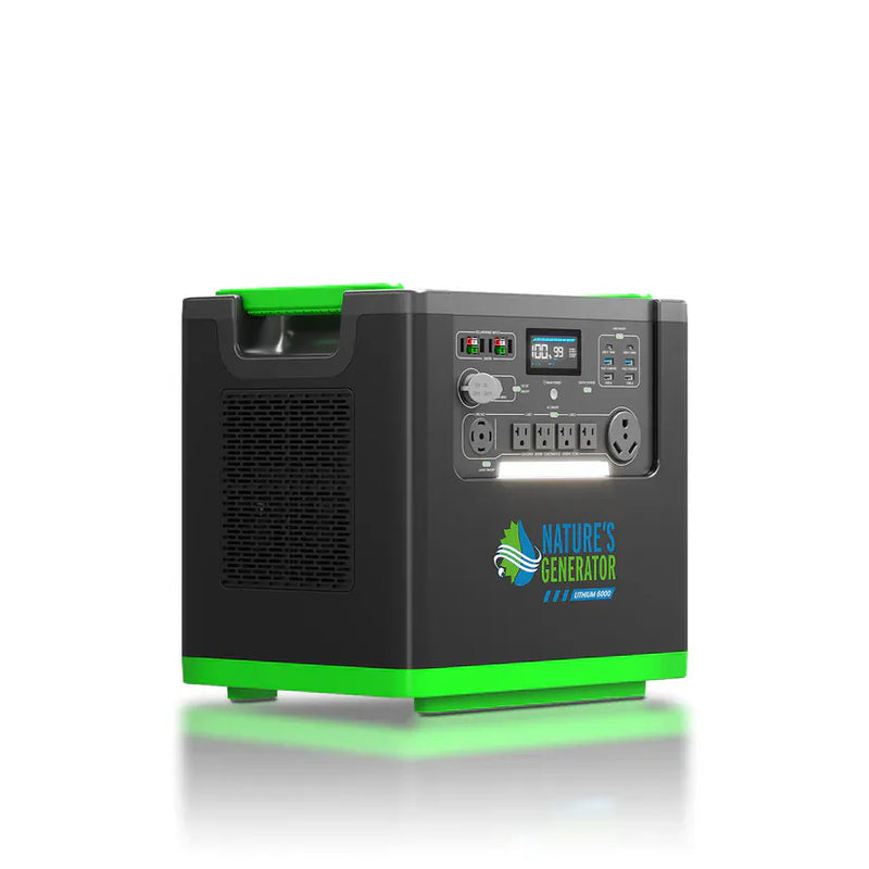 Load image into Gallery viewer, Nature's Generator Lithium 6000 + Power Pod + 2X 410W Solar Panels and Wind Turbine NGLSXPTPW