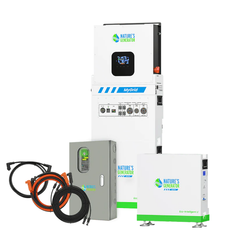 Load image into Gallery viewer, Nature's Generator MyGrid 10K + Solar Battery with 50A ATS for House Battery Backup NGMGTNBP