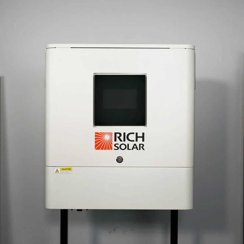 Load image into Gallery viewer, Rich Solar NOVA 6500S | 6500 Watt (6.5kW) 48 Volt Off-Grid Hybrid Solar Inverter | Premium 6500W 48V Hybrid Inverter for Campers, Cabins, Tiny Homes, ADUs, RVs, Off-Grid | Huge LCD Touchscreen with Ambient Lights | UL Certified RS-H6548S