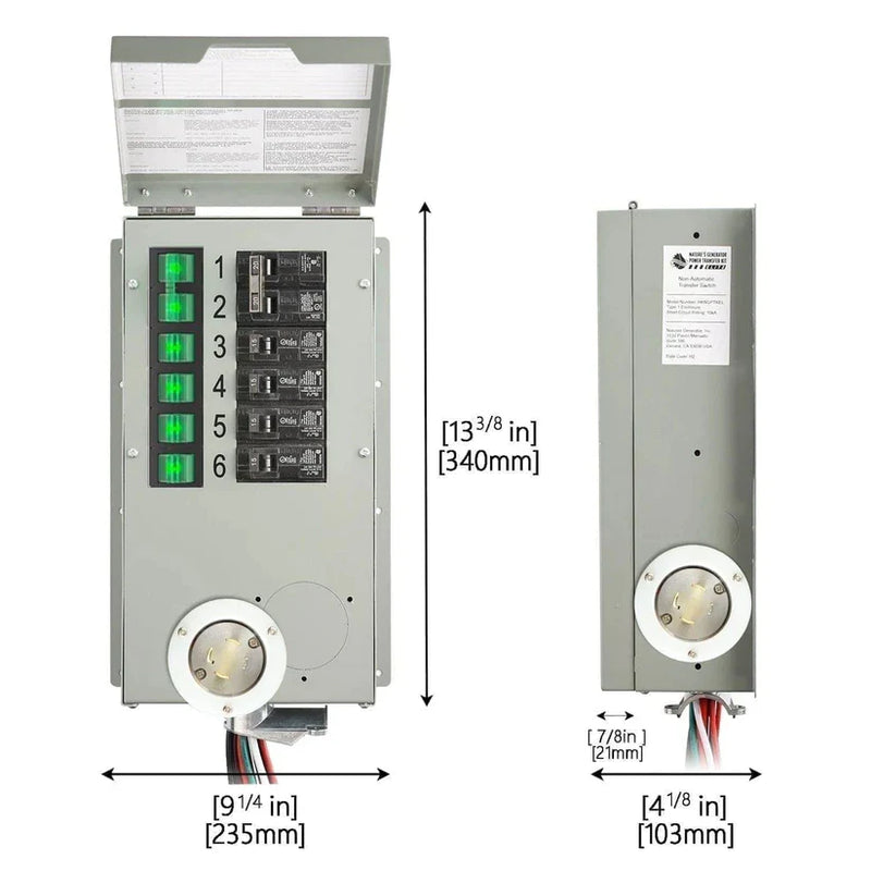 Load image into Gallery viewer, Nature's Generator 120V/240V 30A 6-Circuit Non-Automatic Transfer Switch NGPHPTK