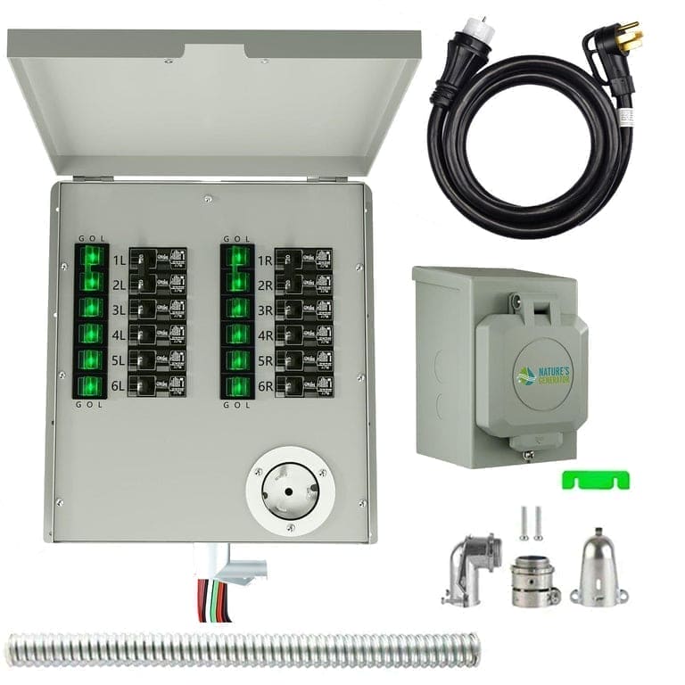 Load image into Gallery viewer, Nature's Generator Lithium 6000 and 12-Circuit 30A Transfer Switch NGLGNSXP