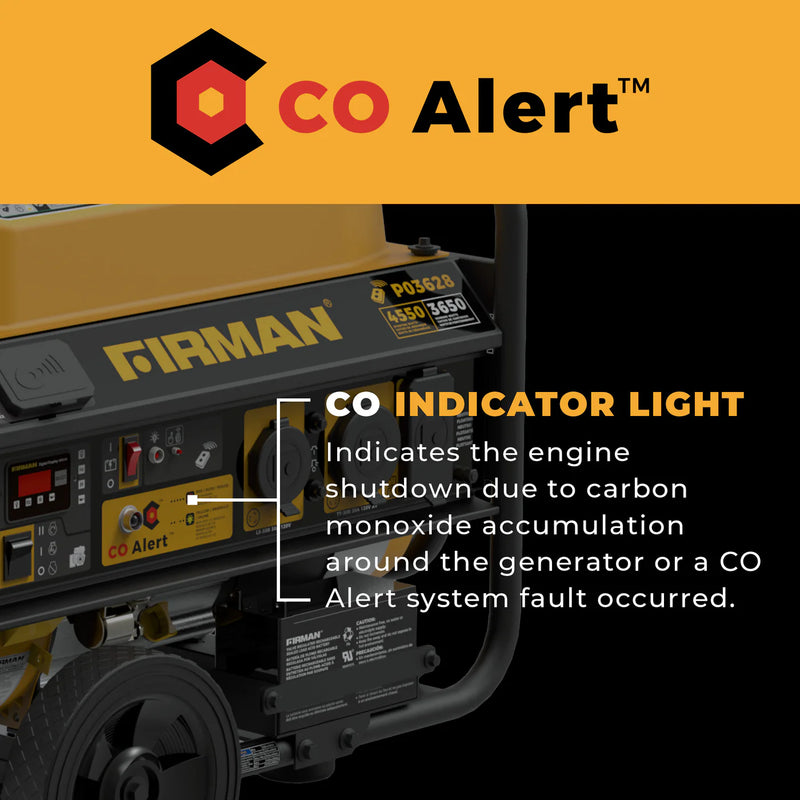 Load image into Gallery viewer, Firman Gas Portable Generator 4550W Remote Start with CO Alert p03628 - Backup Generator Store