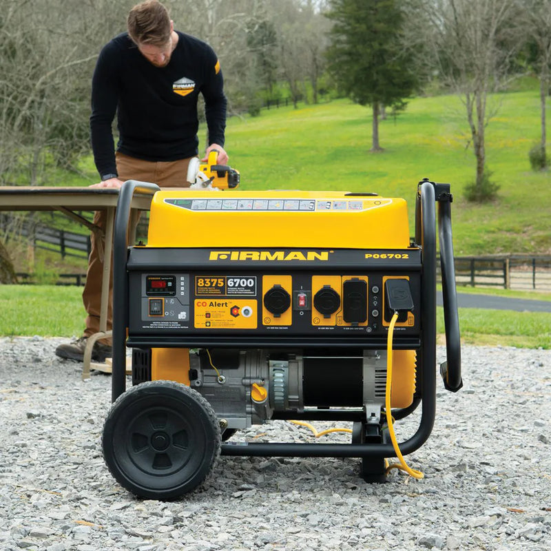 Load image into Gallery viewer, Firman Gas Portable Generator 8375W Recoil Start 120/240V With CO Alert p06702 - Backup Generator Store
