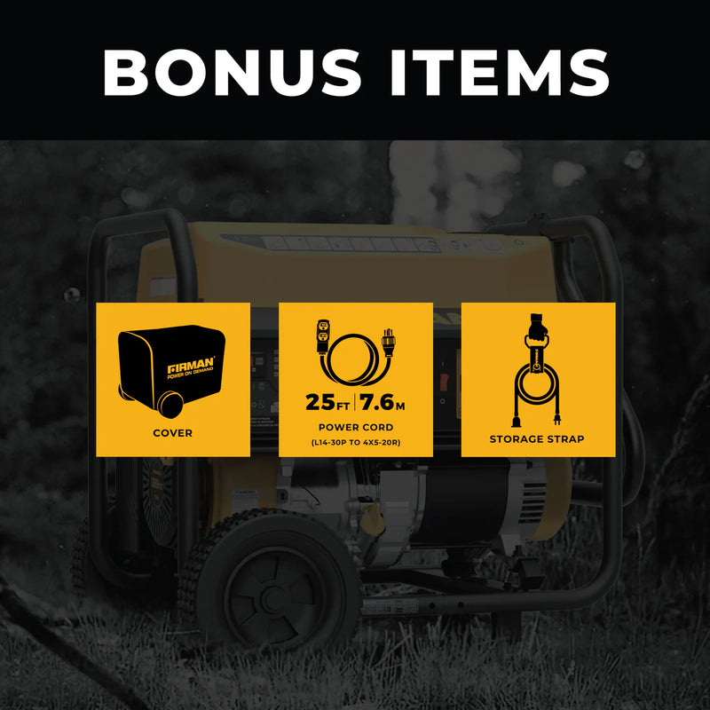 Load image into Gallery viewer, Firman Gas Portable Generator 8375W Recoil Start 120/240V With CO Alert p06702 - Backup Generator Store