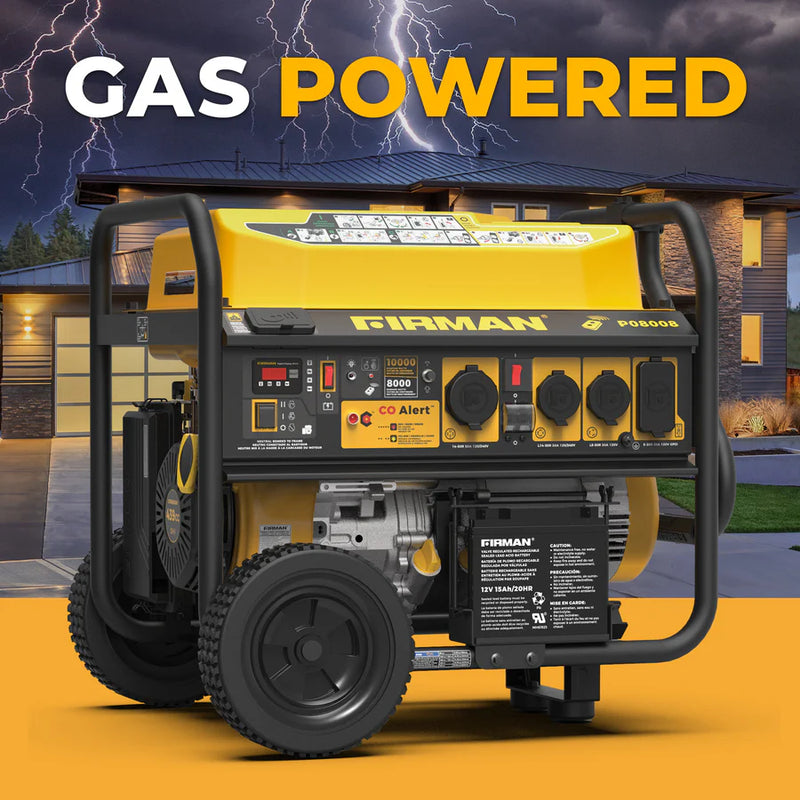 Load image into Gallery viewer, Firman Gas Portable Generator 10000W Remote Start 120/240V with CO Alert p08008 - Backup Generator Store