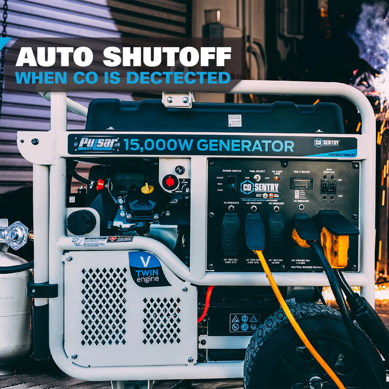 Load image into Gallery viewer, Pulsar 15,000 Watt Dual-Fuel Portable Generator with CO Sentry PG15KVTWBCO