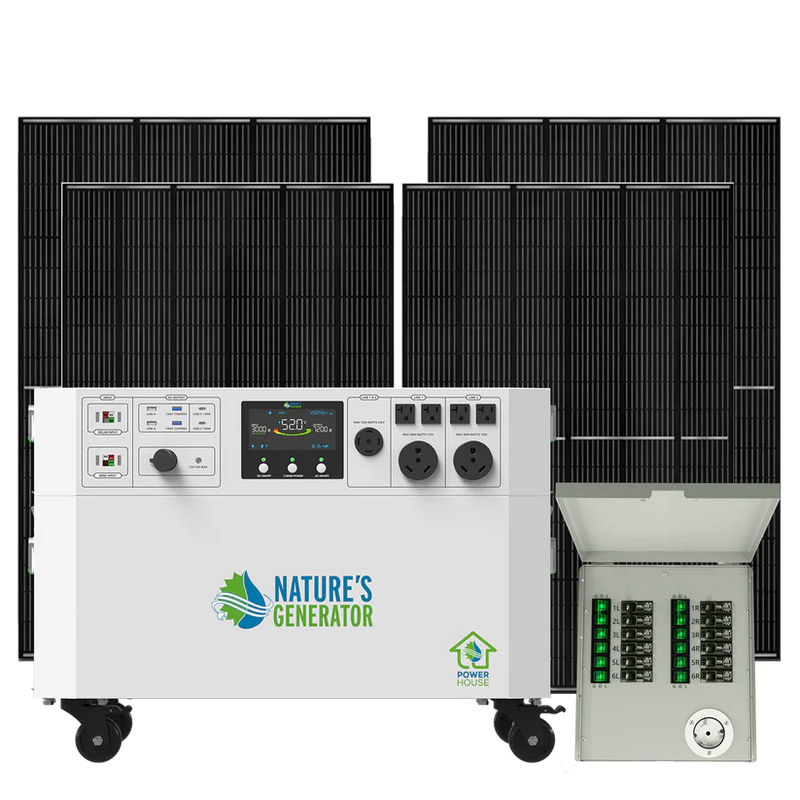 Load image into Gallery viewer, Nature's Generator Powerhouse V2 Solar Generator + 4X 410W Rigid Panel + Transfer Switch NGPHAUAP