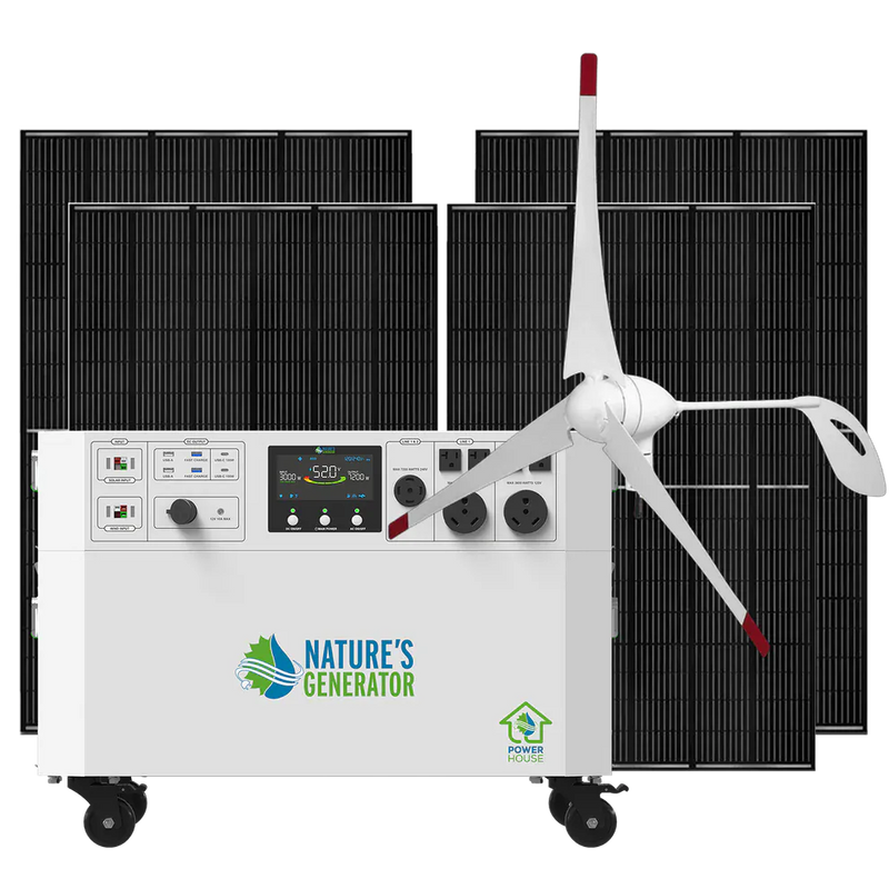 Load image into Gallery viewer, Nature's Generator Powerhouse V2 Solar + 4X 410W Solar Panel+ 350W Wind Turbine NGPHAUAW