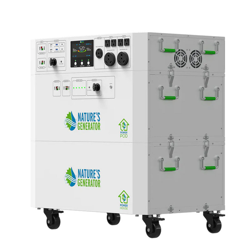 Load image into Gallery viewer, Nature's Generator Powerhouse V2 Solar +Power Pod + 8X 410W Solar Panel+ 350W Wind Turbine NGPHPTAW