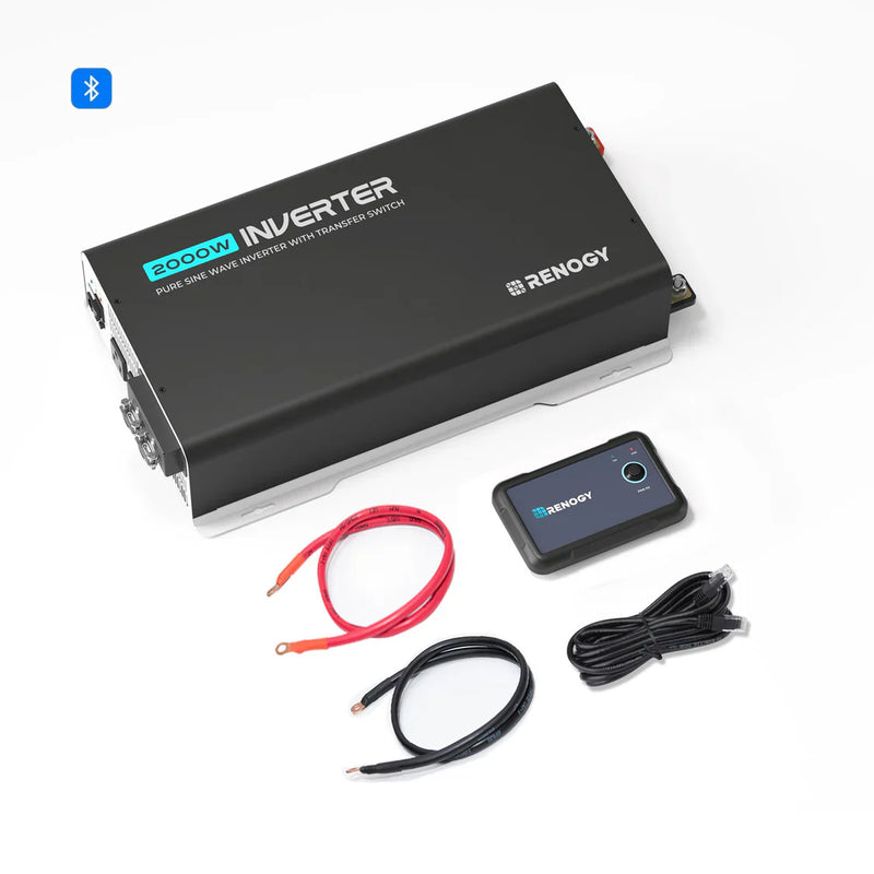 Load image into Gallery viewer, Renogy 2000W 12V Pure Sine Wave Inverter with UPS Transfer Switch and Built-in Bluetooth RIV1220PU-126-G1-US