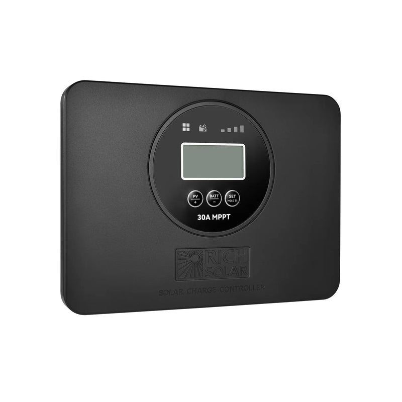 Load image into Gallery viewer, Rich Solar BRAVO PRO 30 | Premium 30A 12V/24V MPPT Flush Mount Solar Controller for RVs, Trailers, Campers, Vans, Boats, Off-Grid | With Bluetooth RS-MPPT30FB
