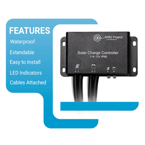 Load image into Gallery viewer, Aim Solar Charge Controller Waterproof 11 Amps with Cables