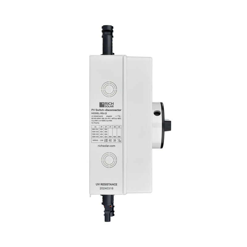 Load image into Gallery viewer, Rich Solar Solar PV DC Quick Disconnect Switch | Solar Array DC Quick Disconnect Switch | 1500 Volt 55 Amp | 2 Pole 1 String RS-i2