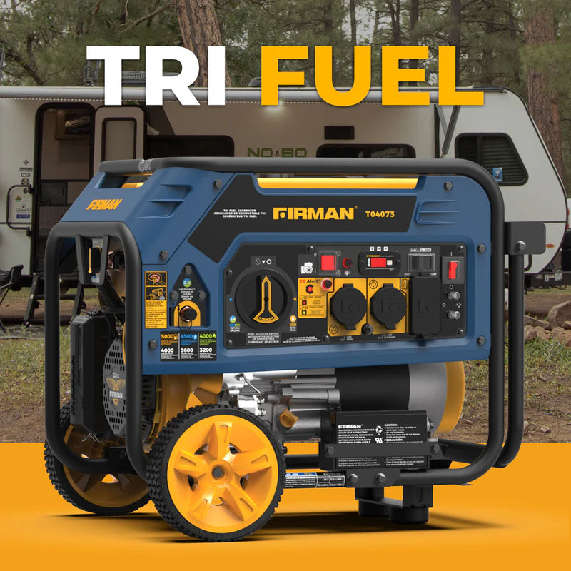Load image into Gallery viewer, Firman Tri Fuel Portable Generator 4000W Electric Start 120/240V with CO ALERT t04073 - Backup Generator Store