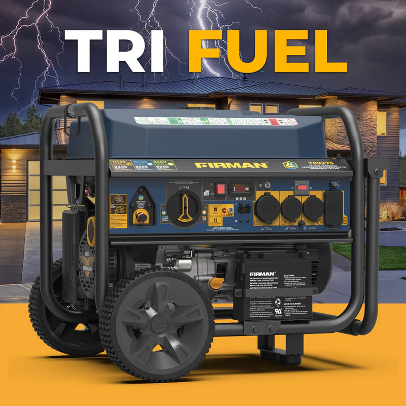 Load image into Gallery viewer, Firman Tri Fuel Portable Generator 11400W Electric Start 120V/240V with CO Alert t09275