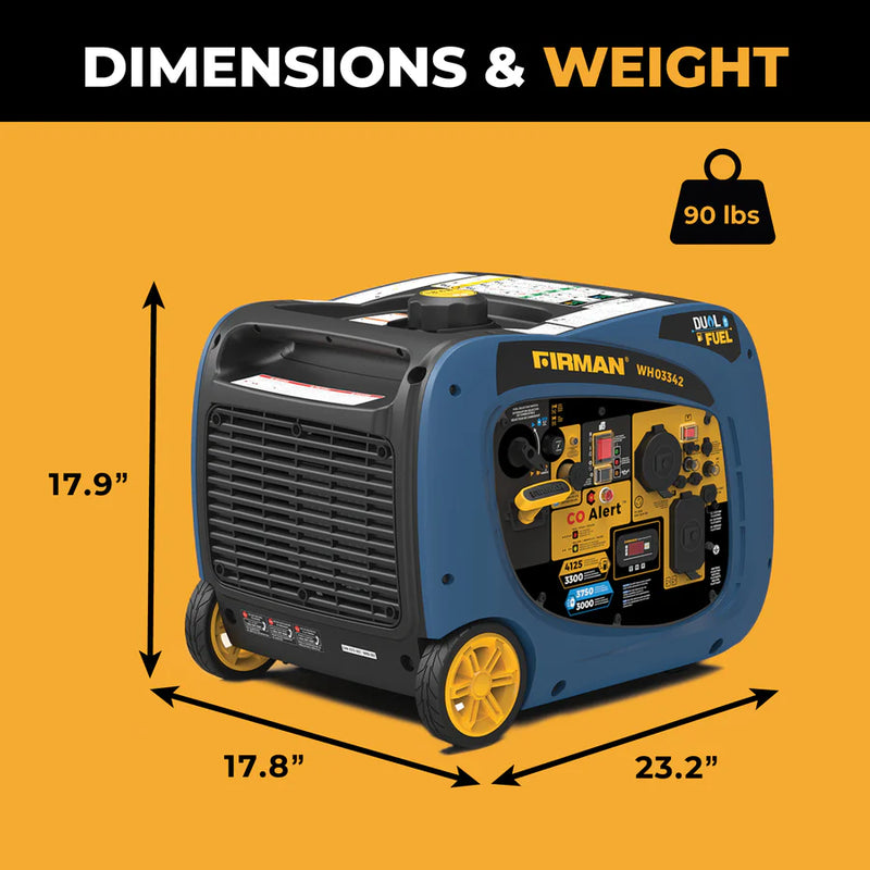Load image into Gallery viewer, Firman Dual Fuel Inverter Portable Generator 4125W Electric Start with CO ALERT wh03342