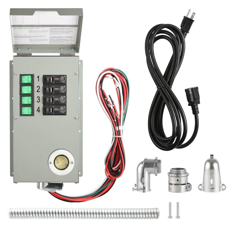 Load image into Gallery viewer, Nature's Generator Lithium 1800 Solar Generator + 100W Solar Panel + 4-Circuit Transfer Switch NGLGNAUP