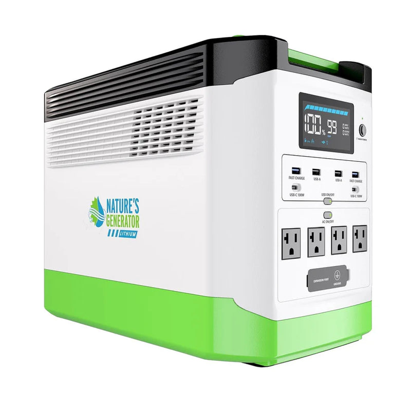 Load image into Gallery viewer, Nature's Generator Lithium 1800 + 100W Rigid Panel + 150W Wind Turbin NGLGNAUW